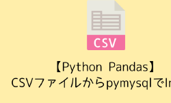 Featured image of post 【Python Pandas】CSVファイルからpymysqlでInsert